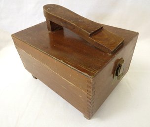 Vintage Wooden Shoe Shine Box With Contents