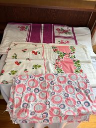 Pink Grouping Of Vintage Tablecloths