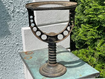 An Antique Cast Iron Boiler Base/Outdoor Side Table Base