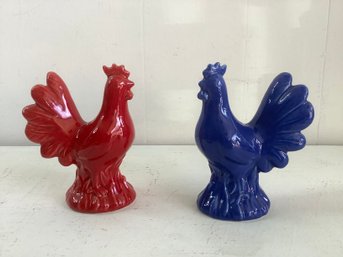 HOME Red And Blue Rooster Shakers