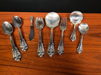 Fantastic STERLING SILVER Serving Set By WALLACE GRAND BAROQUE 21.66 OZT - 8 Pieces Total - LOVELY SET !