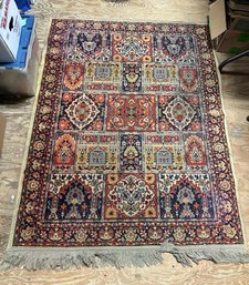 Vintage Multicolor Area Rug With Flower Designed Boxes Type. D1/BB