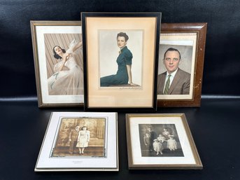 A Great Grouping Of Framed Vintage Portrait Photos, 1930s-1950s