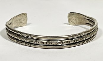 Ethnographic Sterling Silver Cuff Bracelet