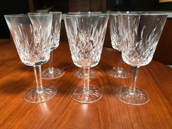 Lot (2 OF 2) Set Of Six (6 ) WATERFORD Wine / Water Glasses - Lismore Pattern - Every Piece Is PERFECT !