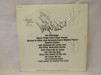 33 RPM Vinyl Record And Autographed Album Jacket Of The Best Of The Imperials, 1977