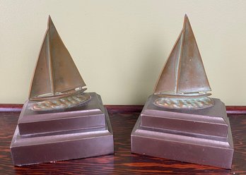 Pair Of Sailboat Bookends