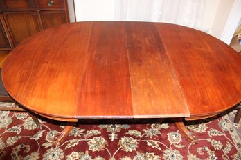 Mahogany Claw Foot Expandable Table 48 In Without Leaves, 72 In With