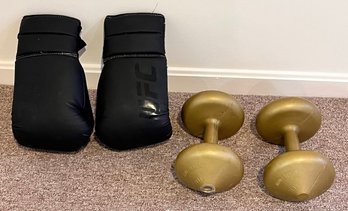 10-lb Hand Weights And Boxing Gloves