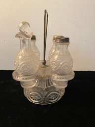 Victorian Glass Crystal Cruet Set