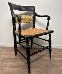Vintage Hitchcock Chair - Yales Old Brick Row 1830 With Crest Signed By M. Morgan