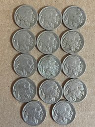 Lot Of 14 Buffalo Nickels