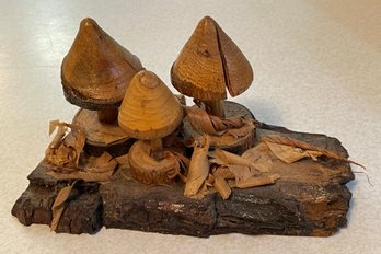 Unusual Hand Turned Wooden Mushrooms Creation By Clifford Hobbs