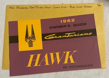 1962 Studebaker GranTurismo Hawk Owners Guide- Model 62VK