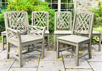 A Set Of 6 Outdoor Dining Chairs By Restoration Hardware