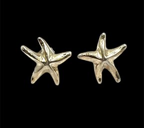 Vintage Sterling Silver Starfish Stud Earrings