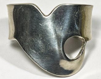 Large Modernist Sterling Silver Cuff Bracelet