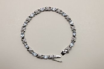 Sterling Silver Blue Topaz Bracelet