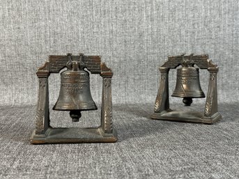 A Pair Of Vintage Cast-Metal Bookends: The Liberty Bell