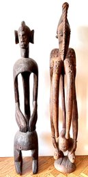 2 Antique African Carved Wood Sculptures