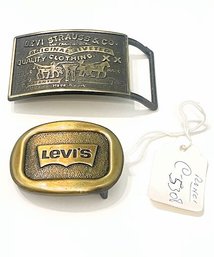 Two Levi Strauss Vintage Belt Buckles-Salesman Samples-Lot 5