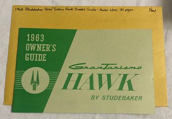 1963 Studebaker GranTurismo Hawk Owners Guide- Model 63VK