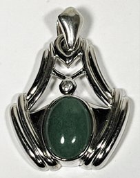 Fine Sterling Silver Jade Pendant