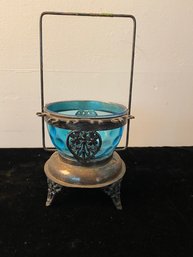 Silverplate Candy Dish With Glass Insert