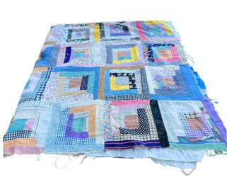 Large Handmade Vintage Quilt Chunk 82 X 73 Inches