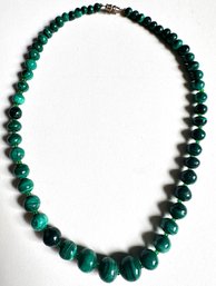 Vintage Malachite Graduated Beaded Necklace