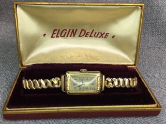 1920s - 1930s - Very Pretty 14K Gold Filled Ladies Elgin Watch With Original Box - Unknown Working Condition