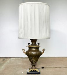 A Unique Antique Brass Samovar Lamp