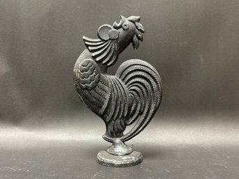 Farmhouse Fabulous Crowing Rooster In Cast Iron