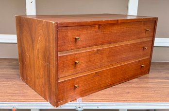 Teak Mid Century Three Drawer Cabinet From Yugoslavia (One Of Two)