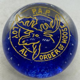 Gentile Glass Works Masonic ORDER OF THE MOOSE Paperweight