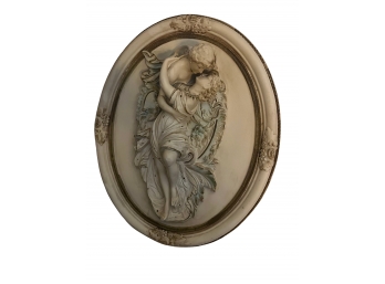 Romantic Neoclassical Chalkware Relief Wall Hanging