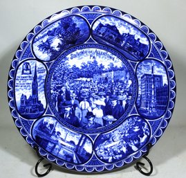 GREAT Souvenir Of Allentown, PA Flow Blue Historic Plate By Rowland & Marcellus