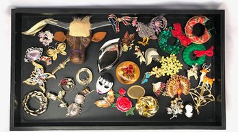 Estate Brooches Tray Lot