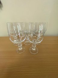 Vintage Claudia Bohemia Knob Stem Crystal Water Goblets