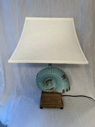 Nautilus Ceramic Ocean Sea Shell Table Lamp With Shade