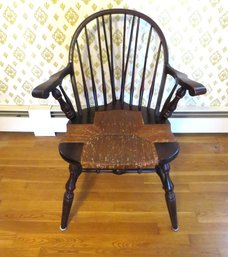 Antique Nichols And Stone Windsor Chair With Rush Seat