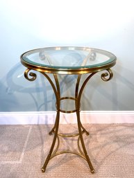 Jansen Style Glass Top Gueridon Table