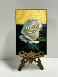 Diminutive Signed Painting With Vintage Easel