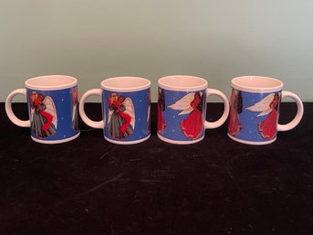 Set Of 4 Angel Coffee Mugs