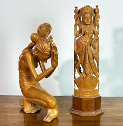 A Pairing Of Carved Wood Figures - Phillipines