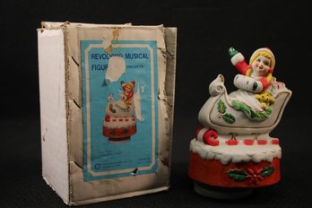 Vintage 1960s Revolving Musical Figurine By Concepts International - Sings Jingle Bells - In Original Box