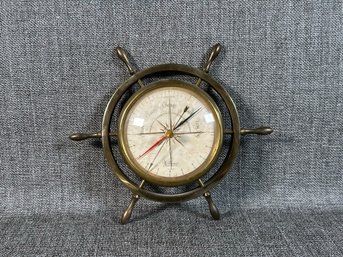 A Vintage Ship's Wheel Barometer By Wittnauer