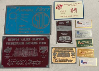 Ten Studebaker Drivers Club And Studebakers Owners Club'Meet' Plaques