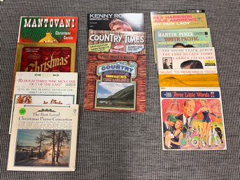 Christmas, Country And Sound Tracks 12pc Album Lot - Kenny Rogers, My Fair Lady, South Pacific