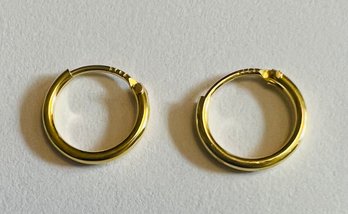 PETITE (SMALL) GOLD OVER STERLING SILVER HOOP EARRINGS